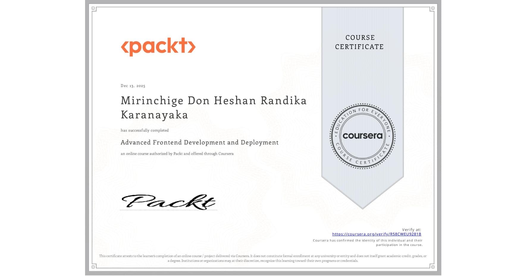 Advanced Frontend Development and Deployment