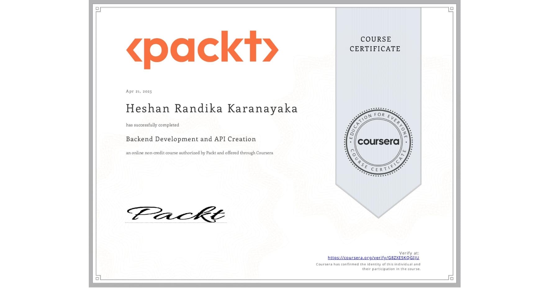 Backend Development and API Creation