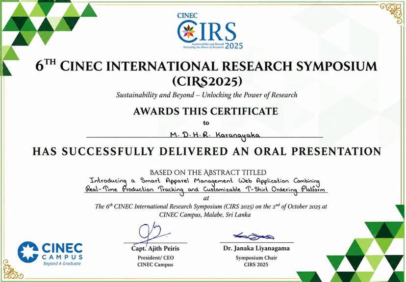 6th CINEC International Research Symposium (CIRS 2025)